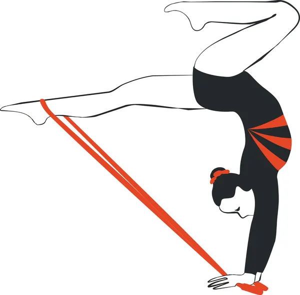 Gymnaste en couleur 04 — Image vectorielle