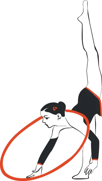 Gymnast in kleur 02 — Stockvector