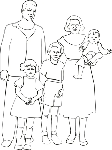 Silhouette familiale 02 — Image vectorielle