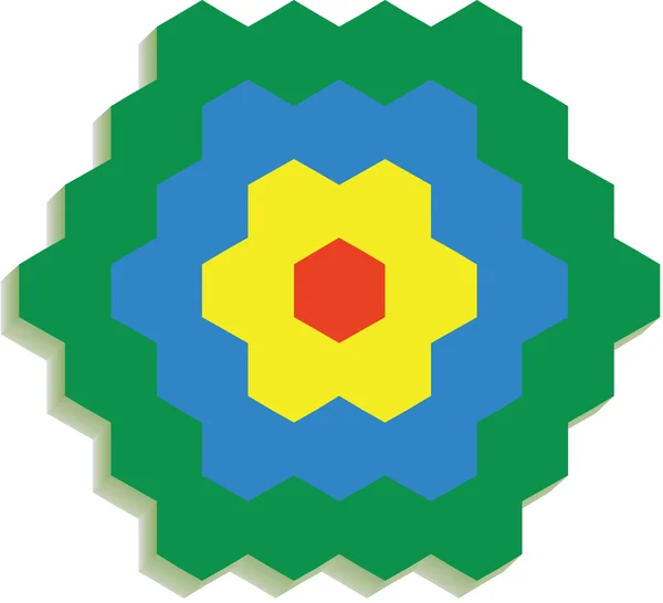Hexagonal 3d pattern in color 01 — Stock Vector