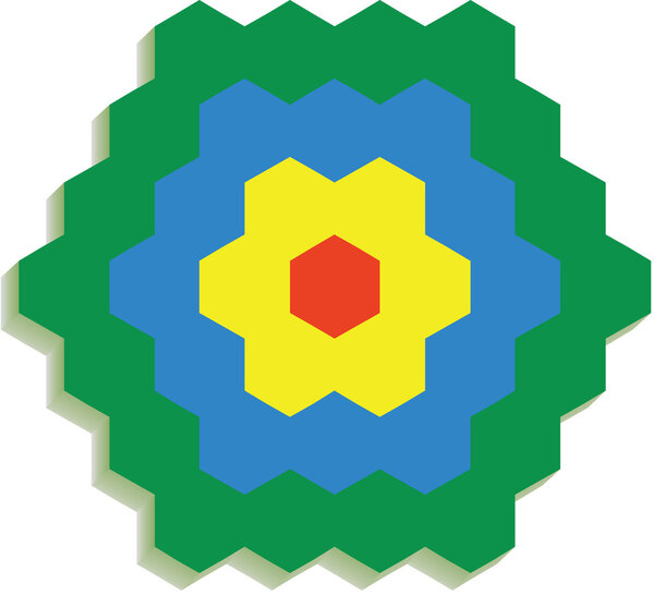 Hexagonal 3d pattern in color 01