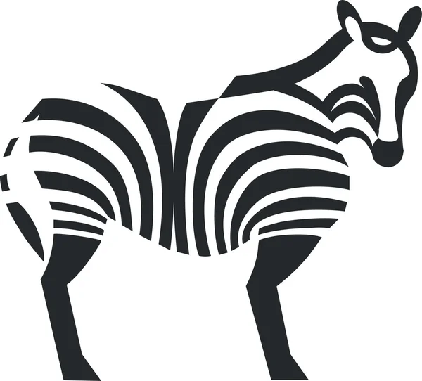 Zebra black silhouette 01 — Stock Vector