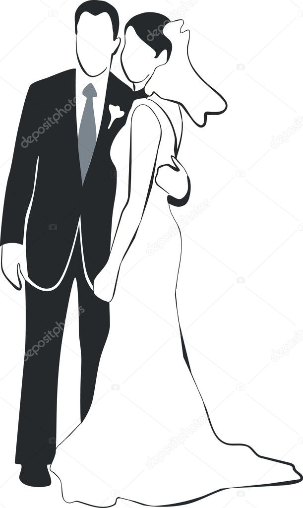 Wedding couple silhouette 02