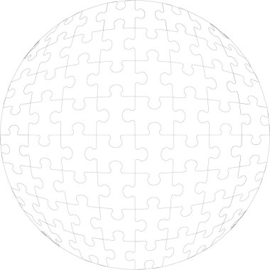 3d puzzle ball in color 23 clipart