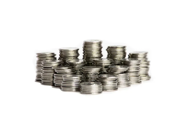 Pilhas de moedas — Fotografia de Stock