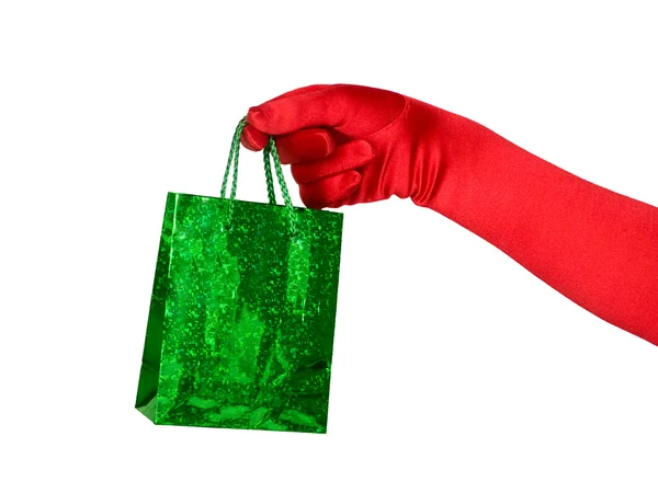 Hand with gift bag — Stock Photo, Image