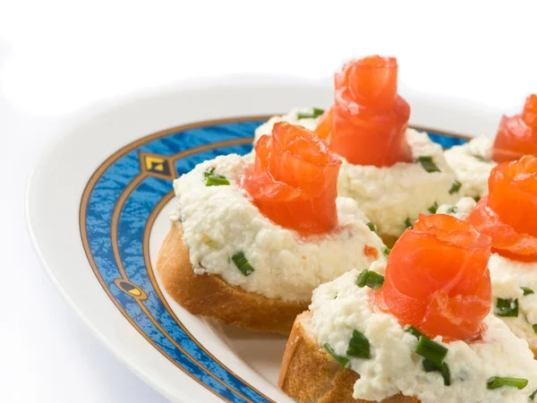 Sandwiches with smoked trout — Stock Photo, Image