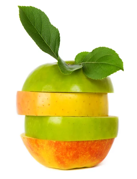 Manzana mixta sobre fondo blanco — Foto de Stock