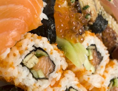 Japon restoranında lezzetli sushi