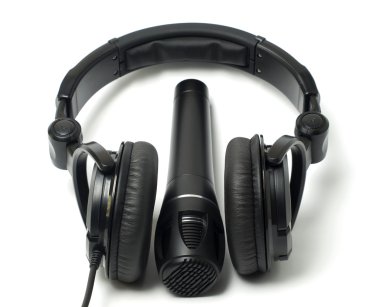 Headphone and microphone clipart