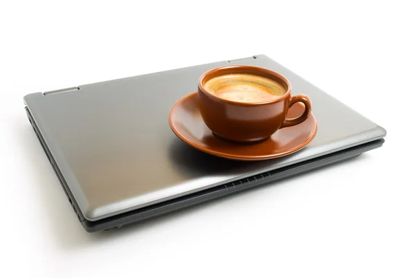 Dizüstü bilgisayar & kahve — Stok fotoğraf