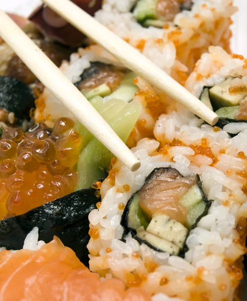 Tasty sushi in japanese restaraunt — Stock Photo, Image