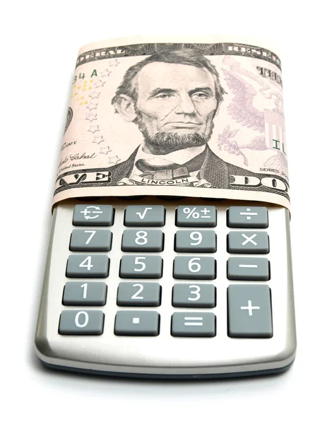 Calculadora de dinheiro — Fotografia de Stock