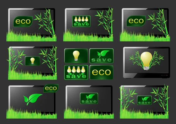 Eco-Monitor — Stock Vector
