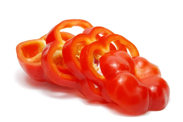 Nakrájené červené papriky Stock Fotografie