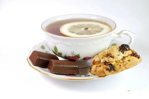 Herbata o Puchar ze słodką — Zdjęcie stockowe