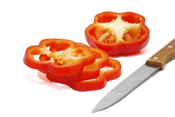 Paprika in Scheiben geschnitten — Stockfoto