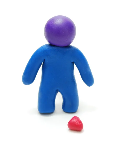 3D Brokenhearted Man Figure — Stock Photo, Image