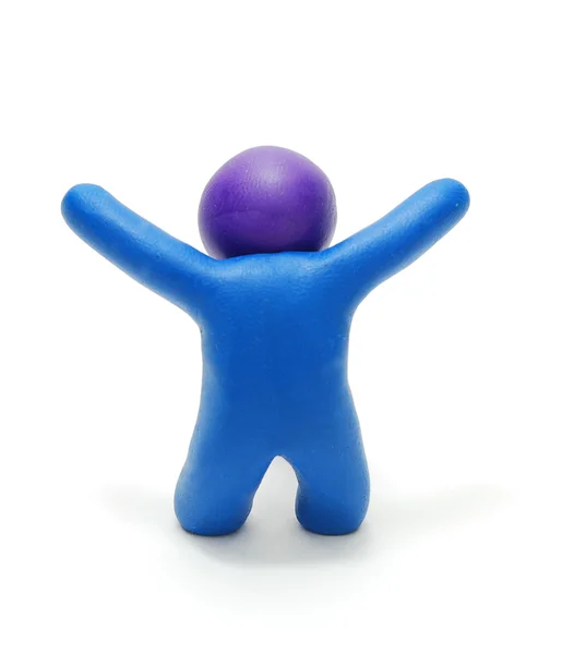 Figura 3D do homem da plasticina do sucesso — Fotografia de Stock