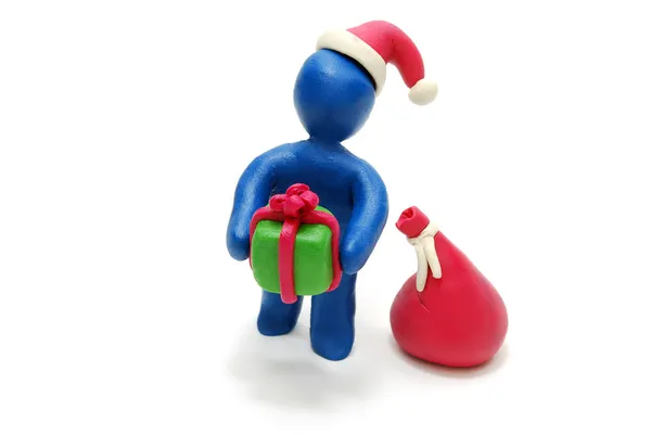 3D Papai Noel dando presente — Fotografia de Stock