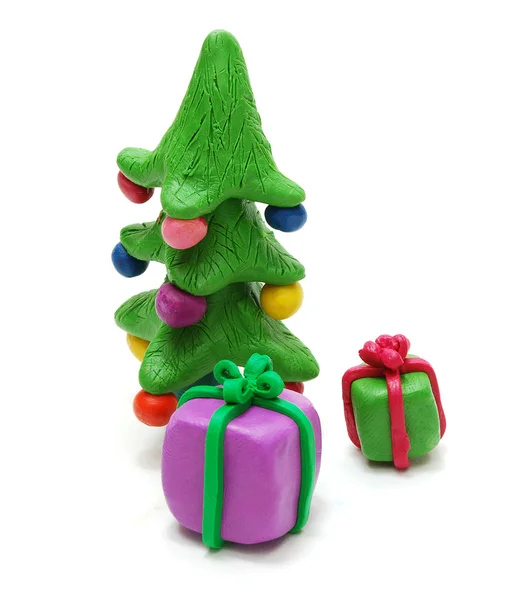 Karácsonyfa és ajándékok Jogdíjmentes Stock Képek