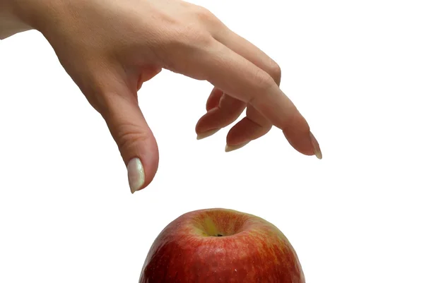 Prendere la mano mela — Foto Stock