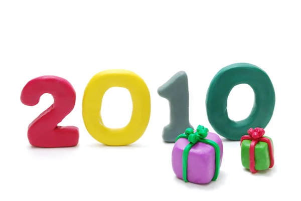 Text 2010 and Gifts — Stock Photo, Image