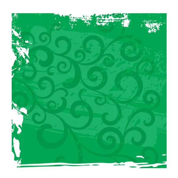 Grunge verde vector fondo floral — Vector de stock