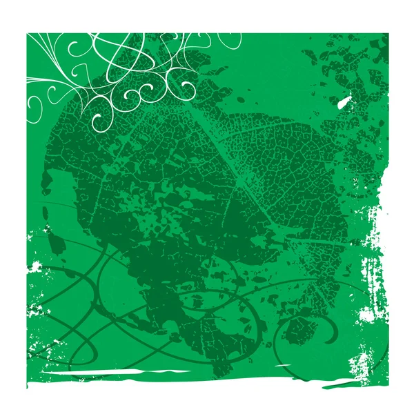 绿色 grunge 花卉矢量背景 — 图库矢量图片
