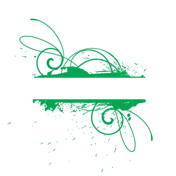 Green Grunge Blumenvektorrahmen — Stockvektor