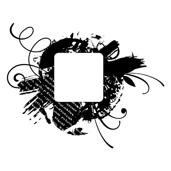 Black grunge floral vector shape — Stock Vector