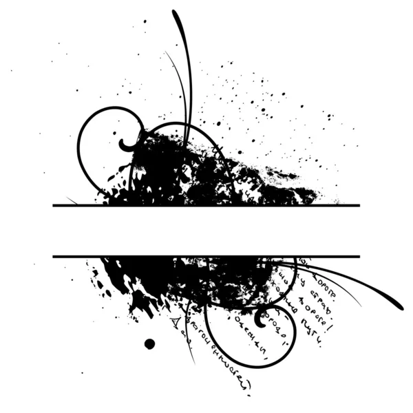 Grunge noir cadre vecteur floral — Image vectorielle