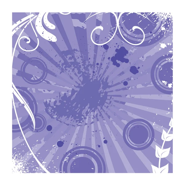 紫色 grunge 花卉矢量背景 — 图库矢量图片