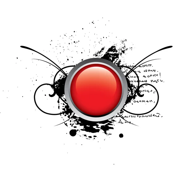 Botón rojo brillante vector — Vector de stock