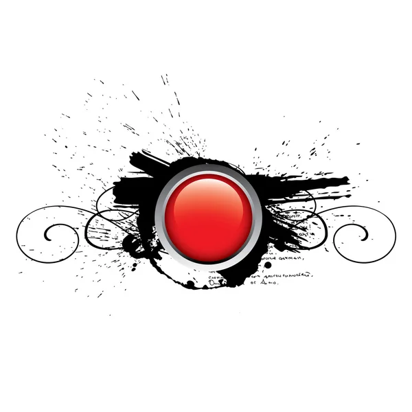 Κόκκινο γυαλιστερό διάνυσμα κουμπί — Διανυσματικό Αρχείο