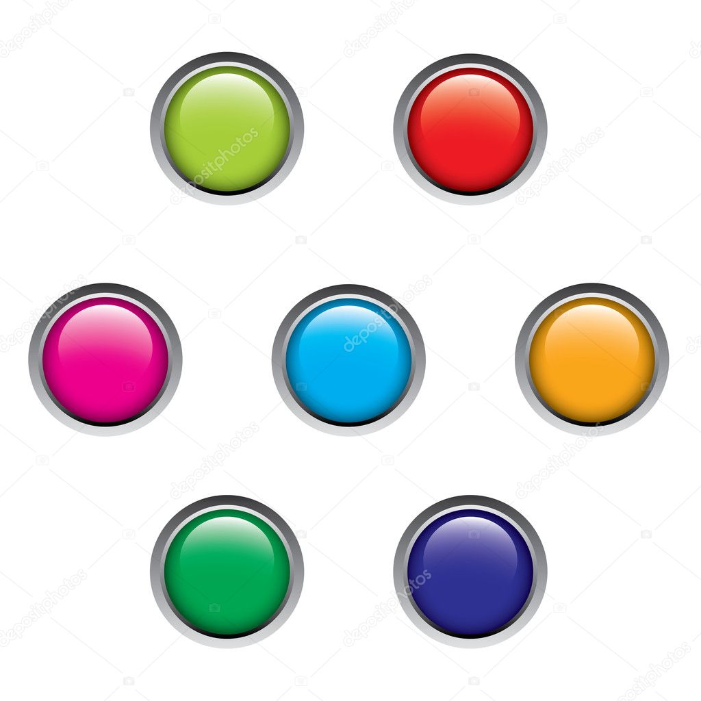 Glossy buttons vector set