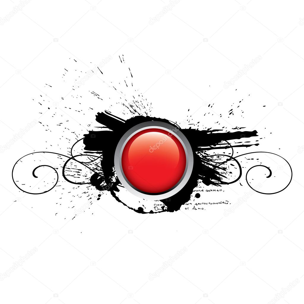 Red glossy vector button