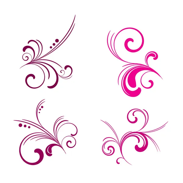 Ensemble de motifs vectoriels floraux 02 — Image vectorielle