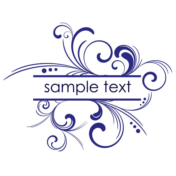 Blue vector frame with floral patterns — Stock Vector