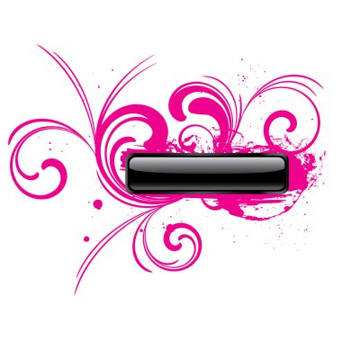 Pink glossy grunge vector button clipart