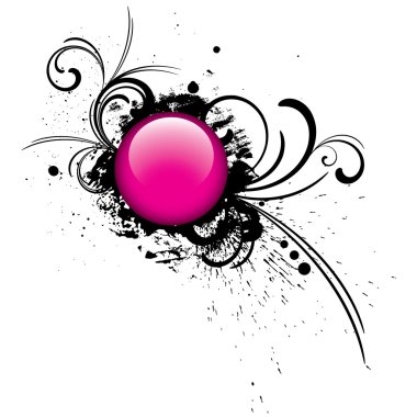 Pink glossy vector button clipart