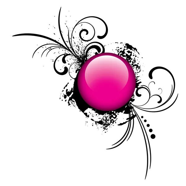 Κουμπί ροζ γυαλιστερό διάνυσμα — Διανυσματικό Αρχείο