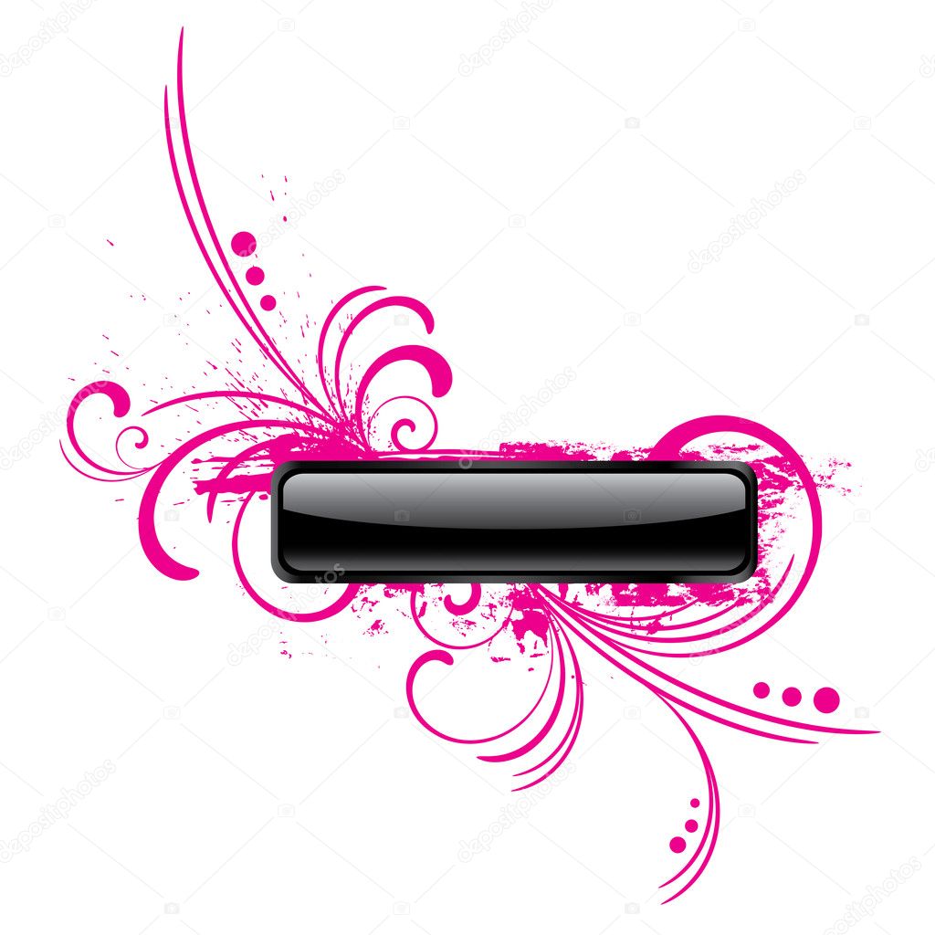 Pink grunge rectangular vector button
