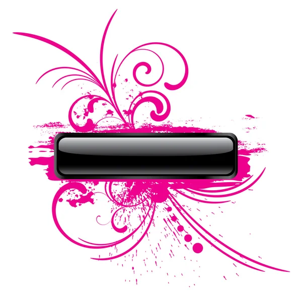 Bouton rectangulaire gris brillant rose — Image vectorielle