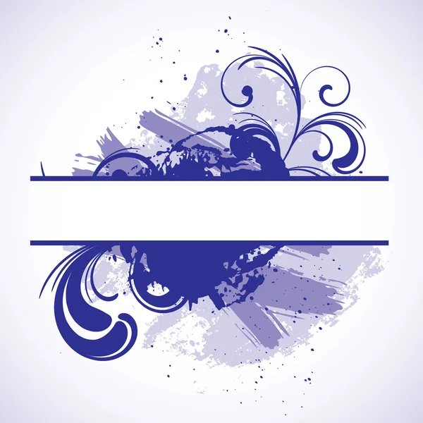 Moldura vetorial azul com elementos grunge — Vetor de Stock