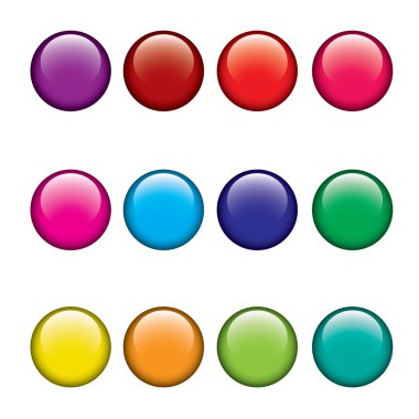 Simple glossy vector buttons set clipart