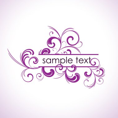 Purple frame with floral patterns clipart