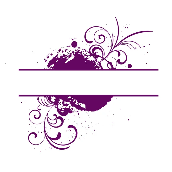Cadre vectoriel violet avec motifs floraux — Image vectorielle