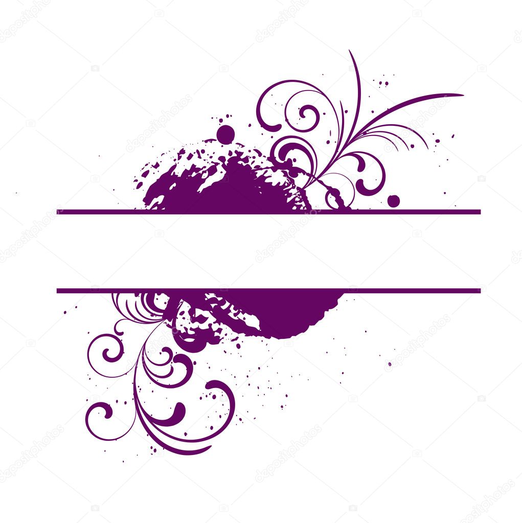 Purple vector frame with floral patterns