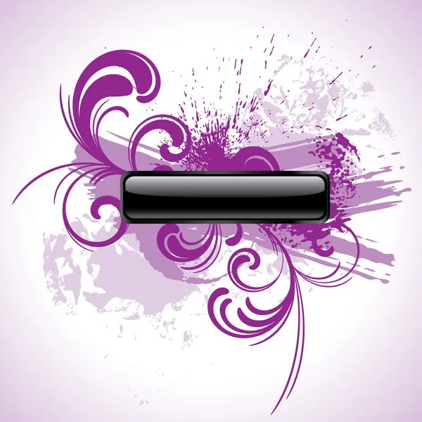 紫グランジ長方形のベクトル ボタン — ストックベクタ